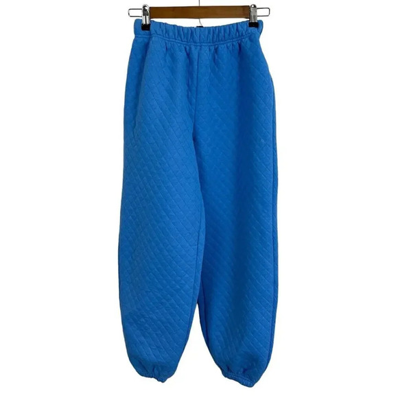 Princess Polly Arabella Blue Quilted Jogger Sweatpants Size 4 Polyester Women’s - Picture 1 of 5